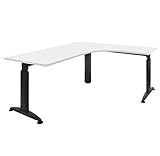 Winkelschreibtisch rechts Computertisch Eckschreibtisch 180 x 160 cm Weiß Euro