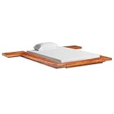 Hommdiy Akazienholz Massiv Futonbett Japanisch Holzbett Bett Einzelbett Ehebett Bettgestell Bettrahmen Massivholzbett Schlafzimmerbett 100x200 cm