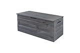 Modo24 Holztruhe mit Decke Aufbewahrungkiste Spielzeugkiste Varianten / 3 Farben (HxBxT: 34x75x33 cm, Grau)