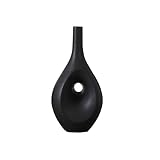 Vase, Tischdekoration Blumenständer rustikale Dekorationen für den Empfang ovale Vase hohe Blumenvase für Jubiläumszeremonie Heimdekoration (Color : Black, Size : S)