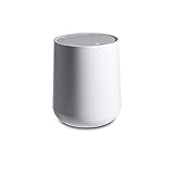 Mülleimer Mini-Abfalleimer Desktop Make-up Kosmetik Müllkorb Tisch Mülleimer Schaukel mit Deckel (Color : White) (Grey)