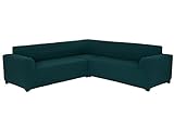 SODERBERGH Sofahusse Ecksofa Jacquard Stretch Bezug Dekoration Couch Polstersofa, Farbe Hussen:Dark Green 432, Größe:ohne Rüschen