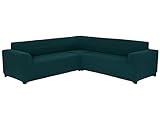 SODERBERGH Sofahusse Ecksofa Jacquard Stretch Bezug Dekoration Couch Polstersofa, Farbe Hussen:Dark Green 432, Größe:ohne Rüschen