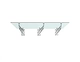 Glaszentrum Hagen - Typ-Milchglas - Glasvordach Vordach Pavillion Türvordach Haustürvordach VSG-Glas inkl. Edelstahlhalterung (250x90cm VDB, S-Halter)