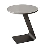 Sofa-Beistelltisch, Wohnzimmer-Felsplatte, Kleiner runder Tisch, Leichter, luxuriöser Balkon-Couchtisch mit Eisenhalterung, Schlafzimmer-Nachttisch/Freizeittisch (Farbe: B, Größe: 40 x 55 cm