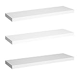 WOLTU Wandregal Wandboard Bücherregal aus MDF Holz, 3er Set Weiss RG9317ws-3