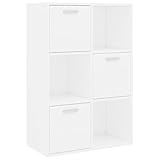 vidaXL Lagerschrank Bücherregal Raumteiler Raumtrenner Standregal Büroregal Schrank Kinderregal Bücherschrank Regal Weiß 60x29,5x90cm Holzwerkstoff