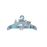 Hokulight Kindergarderobe blau aus Holz mit Wunschname Personalisierbar Reh Flur Kinderzimmer Kinder Geschenk Baby Geburtstag Wandhaken Kleiderhaken Garderobe
