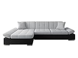 Mirjan24 Ecksofa Malwi mit Regulierbare Armlehnen Design Eckcouch mit Schlaffunktion Bettkasten L-Form Sofa vom Hersteller Couch Wohnlandschaft (Soft 011 + Bristol 2460, Ecksofa: Links)