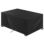 Möbel-Set-Abdeckungen 165x125x85cm schwarz Stoffüberzug für Ecksofas aus Rattan für den Außenbereich, Gartenmöbel-Abdeckung, Abdeckung für große Outdoor-Sofas