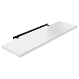 WOLTU Wandregal Volato Wandboard freischwebend hochglänzend weiß Schweberegal CD DVD Regal Bücherregal Holz Board 100x22,9x3,8cm RG9482ws