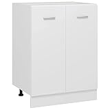 vidaXL Unterschrank mit 2 Regalböden Küche Schrank Küchenzeile Küchenmöbel Küchenschrank Küchenunterschrank Weiß 60x46x81,5cm Holzwerkstoff