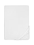 biberna 0012344 Frottee-Stretch Spannbetttuch (Matratzenhöhe max. 22 cm) 1x 90x190 cm  100x200 cm weiß