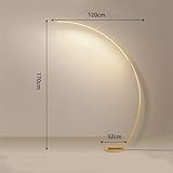 MUZIZY Stehlampen Bogenförmige Stehlampe Moderne LED-Dimmbare Fernbedienung Stehleuchte für Wohnzimmer Schlafzimmer Arbeitszimmer Dekor Beleuchtung Standardlampe Happy Many Times