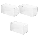 Uonlytech Terrarium 3 Stück Box Aufbewahrungsbox Mit Deckel Kosmetik-Aufbewahrungsbox Transparente Organizer-Box Transparente Display-Box Acryl Transparente Schreibwaren-Aufbewahrung