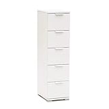 Briconess.com Kommode aus Melaminholz mit 5 Schubladen in verschiedenen Farben 27 x 38 x 103 cm