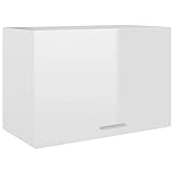 BULANED Hängeschrank, Hängeglasschrank Küche, Küchenschrank, Schrank Mit Glastüren, Küchenhängeschränke, Wandvitrine Hängend, Hochglanz-Weiß 60x31x40 cm Spanplatte