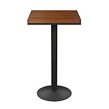 EYCIYC Hoher Küchentisch, Industriestil, Runder Couchtisch, Quadratischer Esstisch Aus Holz Für 2–4 Personen, Schwarzes Metallgestell, 60 X 60 X 105 cm(Size:60 * 60 * 105cm,Color:Quadratischer Tisch)