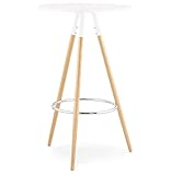 KADIMA DESIGN IWONNA Bartisch Stehtisch Bistrotisch Wood Holz Weiß (White) 65 x 65 x 101