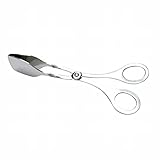skyrabbiter Edelstahl-Lebensmittel-Nahrungsmittelflacher Mund verbreitertes Clip-Buffet mit Brot-Clip-Clip Greifzange Metall Küche (Silver, One Size)