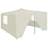 Haus & Garten mit faltbarem Pavillon mit 4 Seitenwänden, 5 x 5 m, cremefarben