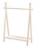 Kleiderständer für Kinder Garderobe Kleiderstange mit Ablage Holz 100x80x30 cm