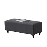 Gozos Palencia Sitzgruppe Series Sitzhocker | Hochwertig Pouf besteht aus Dicht gewebter Leinenstoff | Wohnzimmermöbel Dekorative und Comfortable Fußhocker | Relaxhcoker | 160 x 52 x 42 cm | Anthrazit
