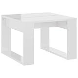 vidaXL Beistelltisch Couchtisch Wohnzimmertisch Kaffeetisch Sofatisch Teetisch Tisch Wohnzimmer Wohnzimmermöbel Hochglanz-Weiß 50x50x35cm Holzwerkstoff