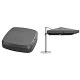 Schneider Schirmständer für Ampelschirme (fahrbar), 319-15, anthrazit, 30.9 kg & Sonnenschirm Rhodos, anthrazit, 300 x 300 cm quadratisch, 782-15, Gestell Alu/Stahl, Bespannung Polyester, 24 kg