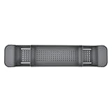 Fafeicy Erweiterbares, rutschfestes Badezimmerregal, Multifunktions-Badewannenablage, PP, wasserdicht, rostbeständig, Badewannen-Organizer für Kerze, Handtuch, Buch, Wein, Telefon Grau