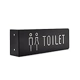 HWASH Toiletten-Pfeilschilder for Männer Und Frauen, Doppelseitig, Toiletten-Waschraum-Badezimmer-Türschild, Metall-Eisenschilder, 30 X 10 cm (Color : Bend on The Right)