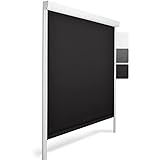 Sol Royal Kassettenrollo mit Führungsschiene SolReflect K24 70x175 cm Schwarz - Blackout Thermorollo seitliche Führungsschienen - Befestigung ohne Bohren - Verdunkelungsrollo 70cm breit