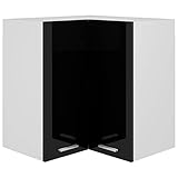 vidaXL Eckhängeschrank Hochglanz-Schwarz 57x57x60 cm Holzwerkstoff