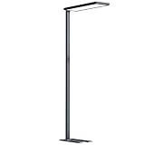 INNOVATE LED Stehlampe Büro Tageslicht PRO | 100W Up & Down Office Arbeitsplatzleuchte 12500 Lumen | 2m Büroleuchte Tageslicht UGR19 Blendungswert | Touch Panel Stehleuchte dimmbar schwarz