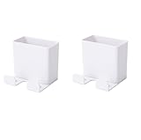 BPILOT Kleiderhaken 2Pcs Wand Hängende Lagerung Box Haushalt Wand Lagerung Rack Fernbedienung Handy Lade Halterung Kunststoff Box Weiß