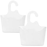 com-four® 2X Duschkorb in weiß mit Haken - Duschgelhalter zum Aufhängen - Hängekorb für die Dusche - Duschregal - Duschablage zum Hängen (02 Stück - 25x20cm weiß)