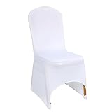 AITIHYA Weißer Stuhlbezug, elastisch, Hotel-Hochzeitsbankett-Sitzbezug, All-Inclusive-Sitzbezug für Esszimmer, Party-Dekoration, Kurve weiß, Universalgröße