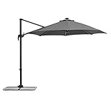 Schneider Sonnenschirm Rhodos Blacklight, anthrazit, 300 cm rund, 793-15, Gestell Aluminium, Bespannung Polyester, 18.8 kg