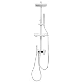 Startseite Duschsystem Regendusche vielseitiges Duschpaneel Massage Duscharmatur mit Handbrause 70-115cm verstellbare Duschschiene (Weiß)