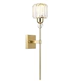 PIKIS LED Wandleuchte Modern, 1 Licht Kristall Wandleuchte Beleuchtung Bad Eitelkeit Leuchten Nacht Leselampe Moderne Kristall Wandleuchte for Wohnzimmer Schlafzimmer (Color : Gold)