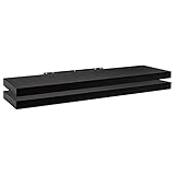 WOLTU 2X Wandregal Wandboard Bücherregal Regale für Deko Wandablagen aus MDF Holz, 2er Set Hängeregal Schwarz, 100x23x3,8cm RG9317sz-2