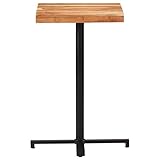 vidaXL Akazienholz Massiv Bartisch Bartresen Stehtisch Bistrotisch Partytisch Holztisch Loungetisch Tisch Quadratisch 50x50x110cm Eisen