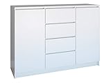 Mirjan24 Kommode Orson 2d4s, Highboard, Anrichte, Sideboard, Mehrzweckschrank, Schlafzimmer, Wohnzimmerschrank, Gästezimmer, Schrank (Weiß)