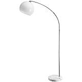 Monzana Bogenlampe Marmorfuß 190-210 cm Höhenverstellbar Fußschalter Schwenkbar E27 40W Wohnzimmer Schlafzimmer Stehlampe Standleuchte Stehleuchte