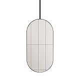 SUCHETA Ovaler Deckenspiegel zum Aufhängen im Badezimmer, Waschraum, Rasieren, Deckenspiegel mit schwarzem Metallrahmen, Boom Store, Hoteleingang, anpassbarer dekorativer Spiegel (Größe: 50 cm x 70