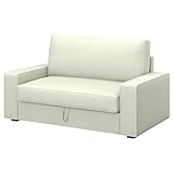 Soferia Kompatible Ersatzbezug fur VILASUND 2er-Bettsofa, Stoff Eco Leather Creme, Ecru