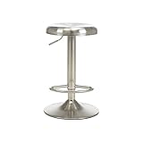 ANIFM Barstools Kitchen Island Drehbarer Thekenstuhl, 24'-32' höhenverstellbarer Barhocker, hoher Tresenhocker, gebürsteter Edelstahl ohne Rückenlehne, mit Fußstütze, Büro, Bistro, Bauernhaus