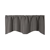 AQ899 Kitchen Curtains 1 Panel Door Curtain Kitchen Shading Window Curtain Solid Color Pocket Fan Shaped Curtain Short Curtain 52 X 18 Inches Drapes for Bedroom Living Room 132×46cm