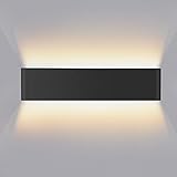 Lureshine Wandleuchte Innen 16W 40cm Up and Down Wandleuchte Aluminium Dekoration/Moderne Wandlampe Warmweiß 3000k Wandleuchten für Wohnzimmer|Schlafzimmer|Korridor|Treppenhau(Schwarz)