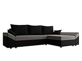 Mirjan24 Ecksofa Chione L mit Bettkasten und Schlaffunktion, Ottomane universell, 3 Sitzer Ecksofa, L-Form Sofa, Couch, Polsterecke mit Bettfunktion, Wohnlandschaft, Eckcouch (Alova 04 + Alova 36)